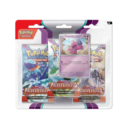 Pokémon TCG: Scarlet & Violet—Paldea Evolved Triple Pack (Tinkatink) - 3 Boosters & Foil Promo Card(Assorted)