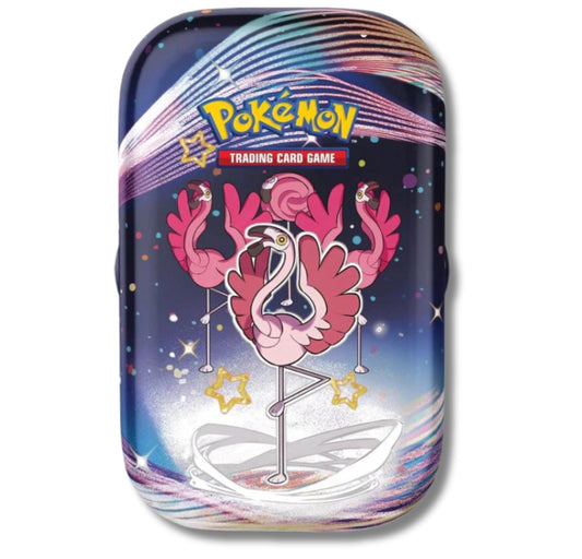 Pokémon TCG: Scarlet & Violet—Paldean Fates Mini Tin – Flamigo (2 Booster Packs, 1 Sticker & 1 Art Card)