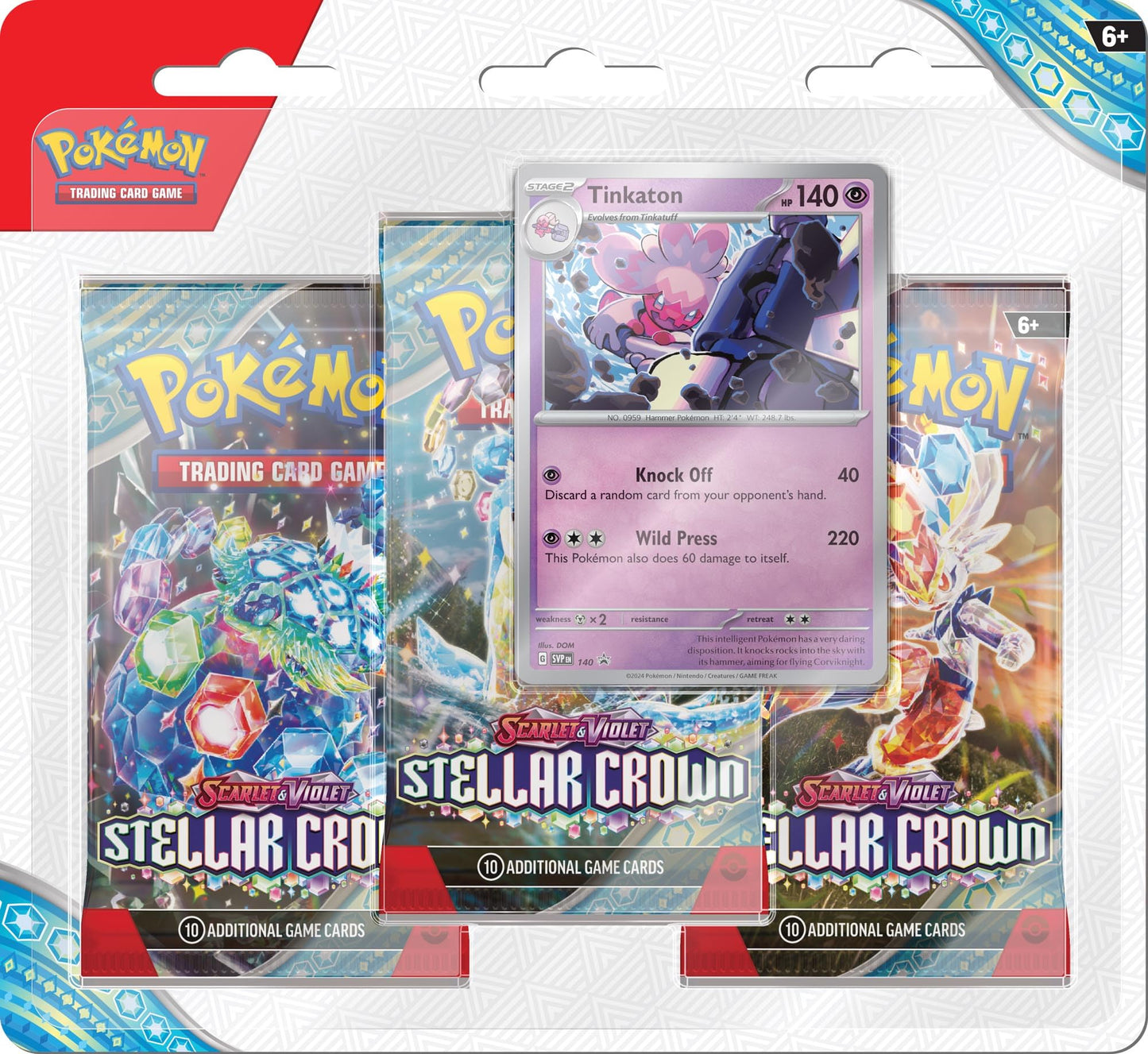 Pokemon TCG Scarlet and Violet 7 Stellar Crown Three Booster Blister