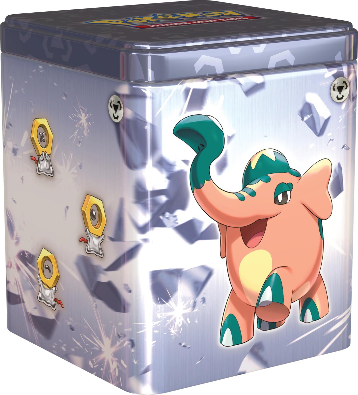 Pokemon TCG: Metal Stacking Tin (3 Booster Packs & 2 Sticker Sheets)