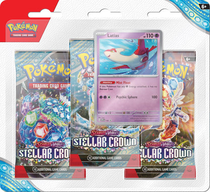 Pokemon TCG Scarlet and Violet 7 Stellar Crown Three Booster Blister