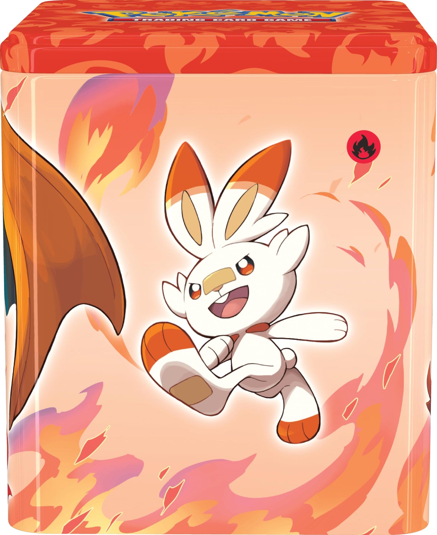 TCG: Fire Stacking Tin - Charizard (3 Booster Packs & Coin)