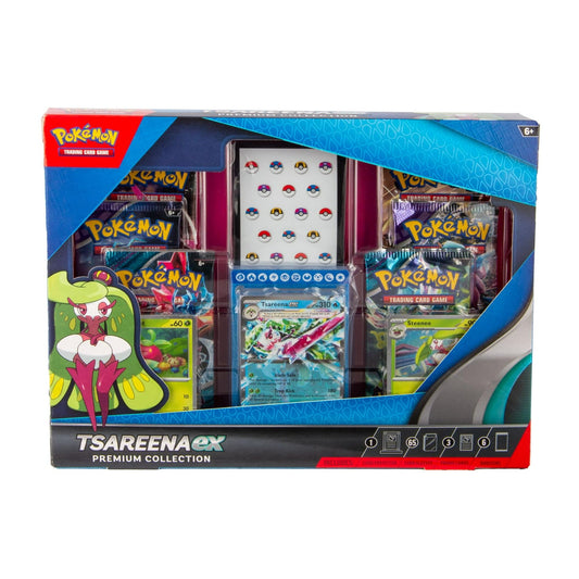 Pokemon TCG Tsareena Ex Premium Collection - 6 Packs, Promos, Sleeves