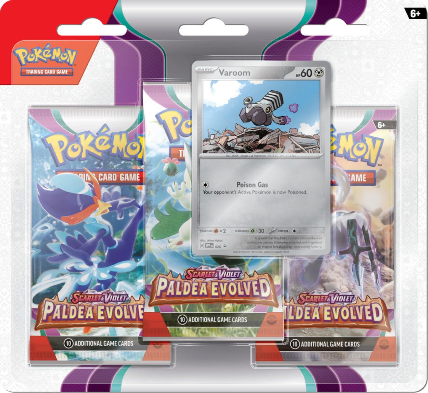 Pokemon Scarlet & Violet 2 Paldea Evolved 3Pk Blister - Varoom