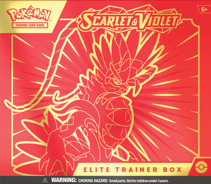 TCG: Scarlet and Violet Elite Trainer Box - Koraidon Red (1 Full Art Promo Card, 9 Boosters and Premium Accessories)