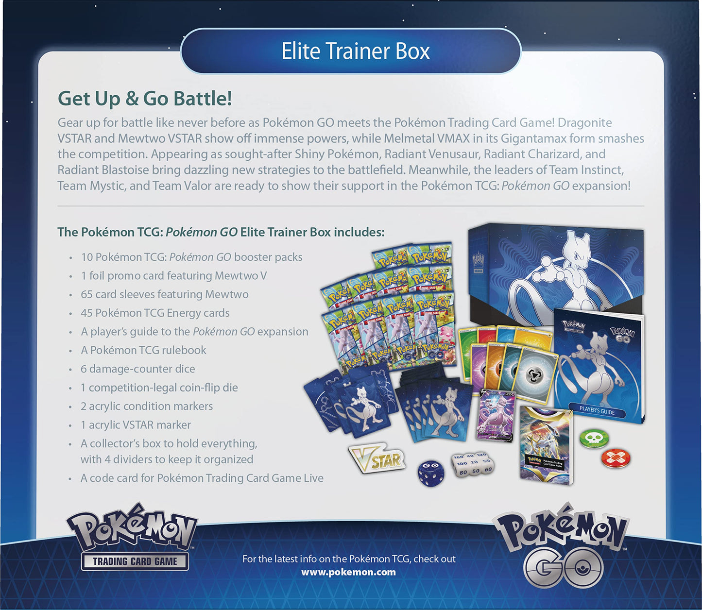 TCG: Pokemon GO Elite Trainer Box (10 Boosters, Mewtwo Foil Promo Card & Premium Accessories) (290-85050)