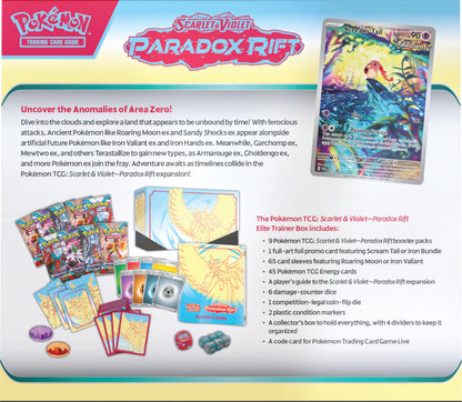 TCG: Scarlet & Violet - Paradox Rift Elite Trainer Box - Roaring Moon (9 Booster Packs, 1 Full-Art Foil Card & Premium Accessories), Paradox Rift - Roaring Moon