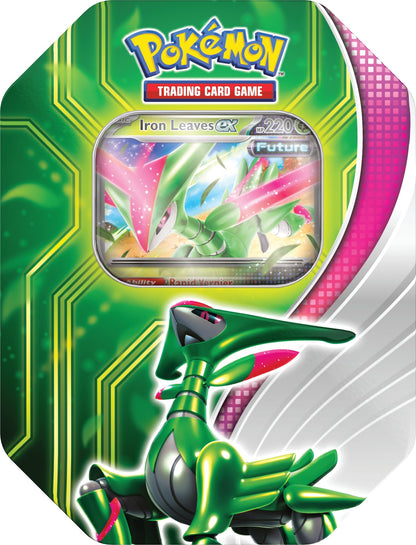 Pokemon TCG: Paradox Clash Tin - Iron Leaves ex (1 Foil Promo Card & 4 Pokemon TCG Booster Packs)