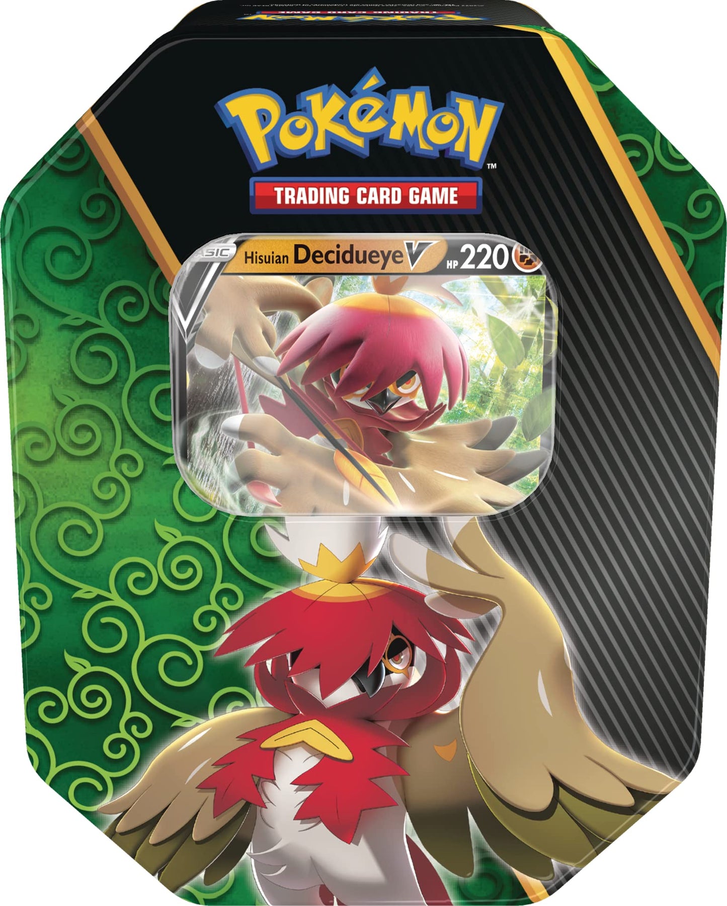 Pokemon TCG: Divergent Powers Tin  -  Hisuian Decidueye V (1 Foil Card & 4 Booster Packs)