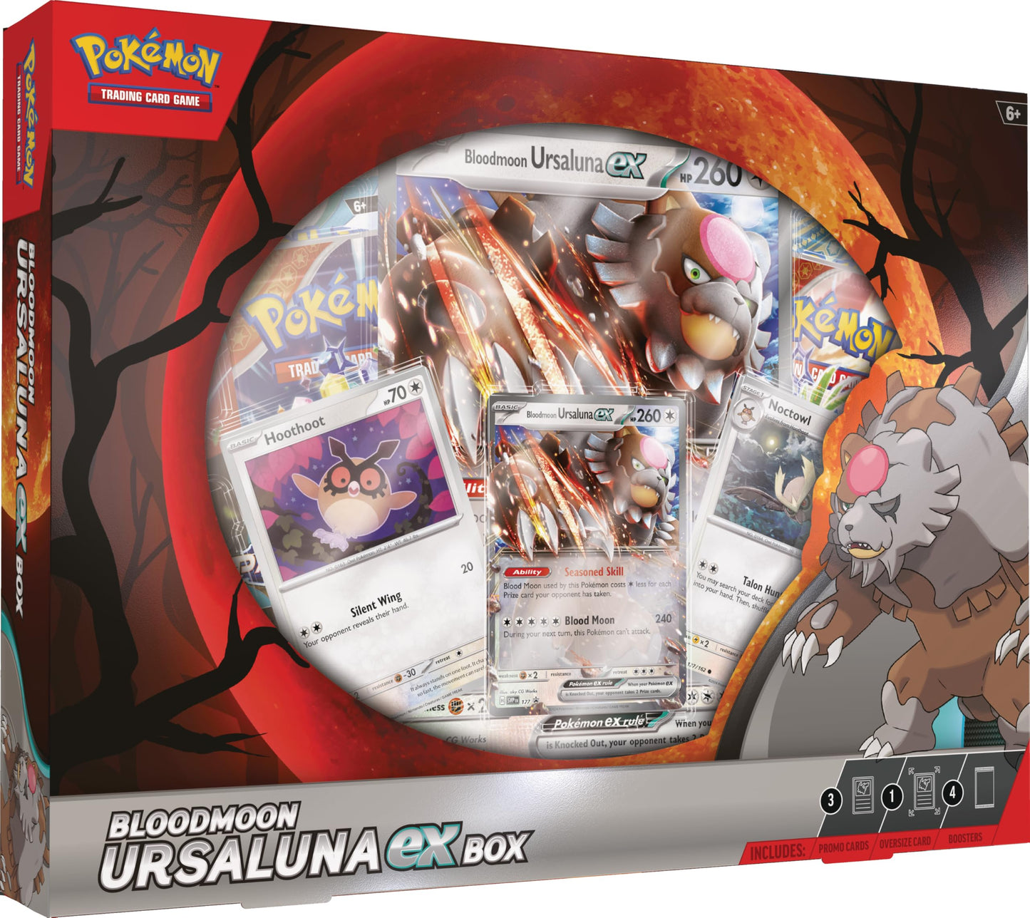 Pokemon TCG: Bloodmoon Ursaluna ex Box (1 Foil Promo Card, 2 Foil Cards, 1 Oversize Foil Card & 4 Booster Packs)