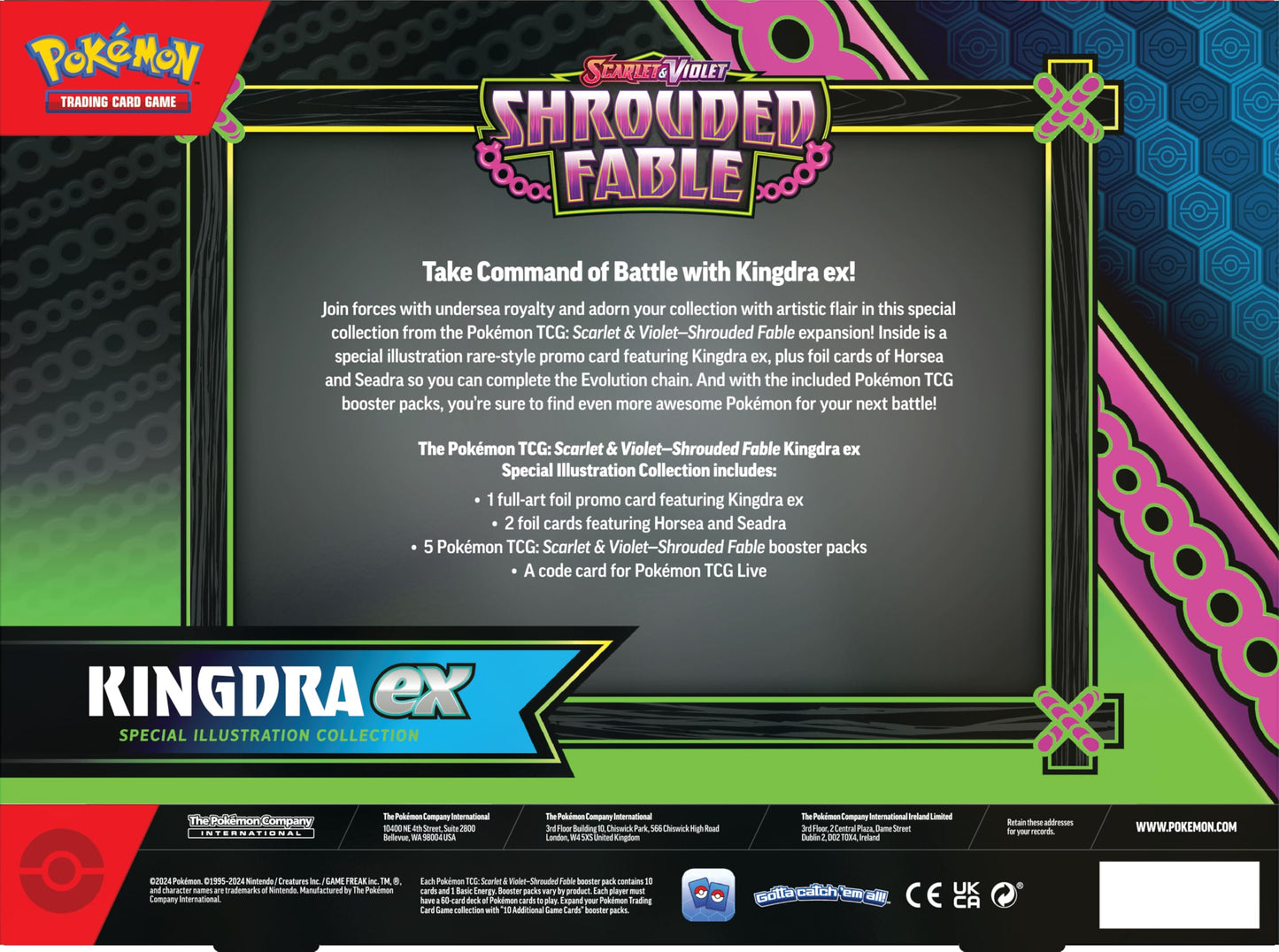 TCG: Scarlet & Violet - Shrouded Fable Kingdra ex Special Illustration Collection (1 Full-Art Foil Promo Card, 2 Foil Cards & 5 Booster Packs)