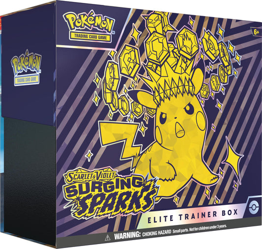 Pokemon TCG: Scarlet & Violet - Surging Sparks Elite Trainer Box (1 Full-Art Promo Card, 9 Boosters & Premium Accessories)