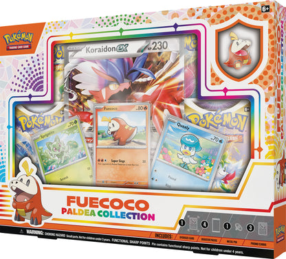 Pokemon TCG: Paldea Collection - Fuecoco (3 Foil Promo Cards, 1 Foil Oversize Card & 4 Booster Packs)