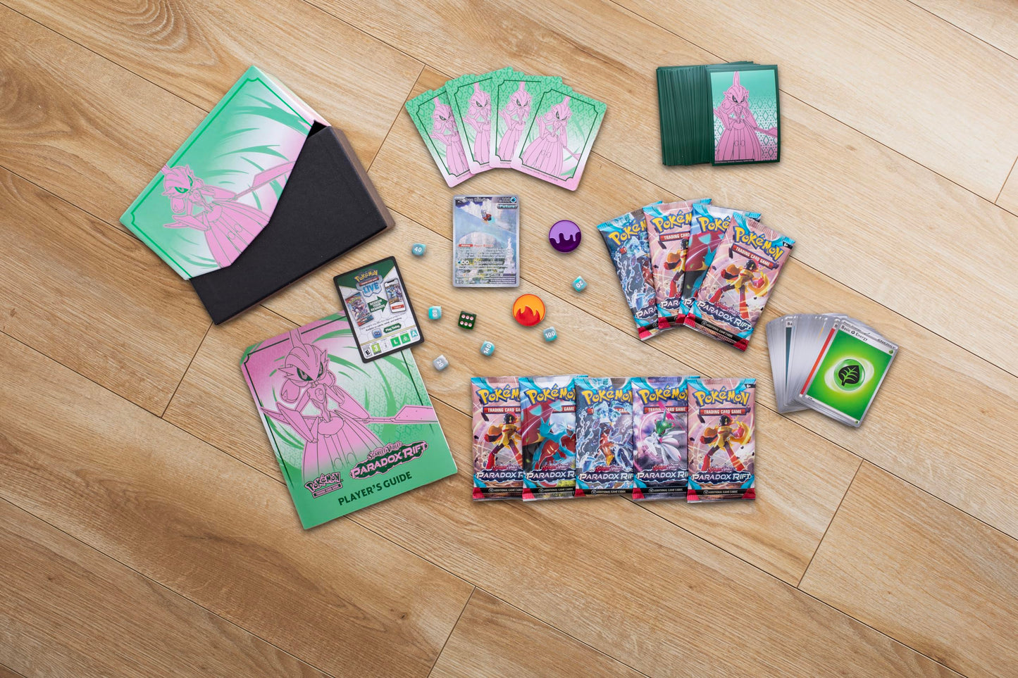 TCG: Scarlet & Violet - Temporal Forces Elite Trainer Box - Walking Wake (1 Full-Art Flutter Mane Promo Card, 9 Boosters & Premium Accessories)