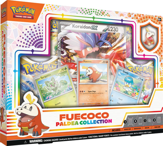 Pokemon TCG: Paldea Collection - Fuecoco (3 Foil Promo Cards, 1 Foil Oversize Card & 4 Booster Packs)