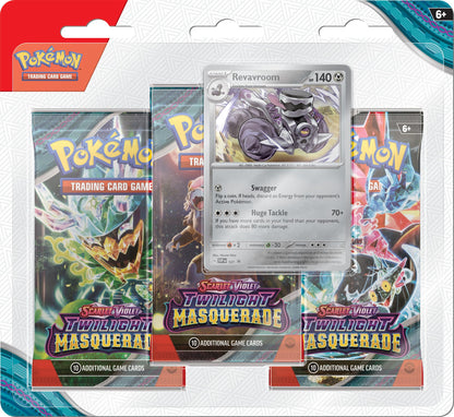 TCG: Scarlet & Violet - Twilight Masquerade 3-Pack Blister: Revavroom (3 Booster Packs & 1 Foil Promo Card)