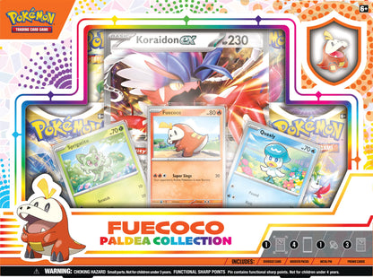 Pokemon TCG: Paldea Collection - Fuecoco (3 Foil Promo Cards, 1 Foil Oversize Card & 4 Booster Packs)