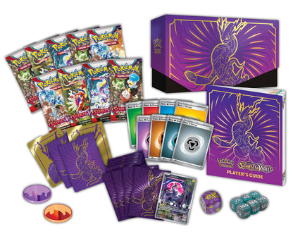 Pokémon TCG: Scarlet and Violet Elite Trainer Box - Miraidon Purple (1 Full Art Promo Card, 9 Boosters and Premium Accessories)