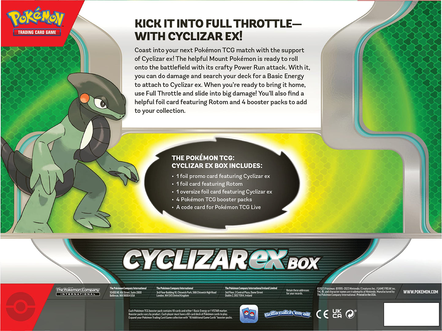 Pokemon TCG Cyclizar EX Jumbo Card With 4 Booster Packs Box Set Assorted 6y+