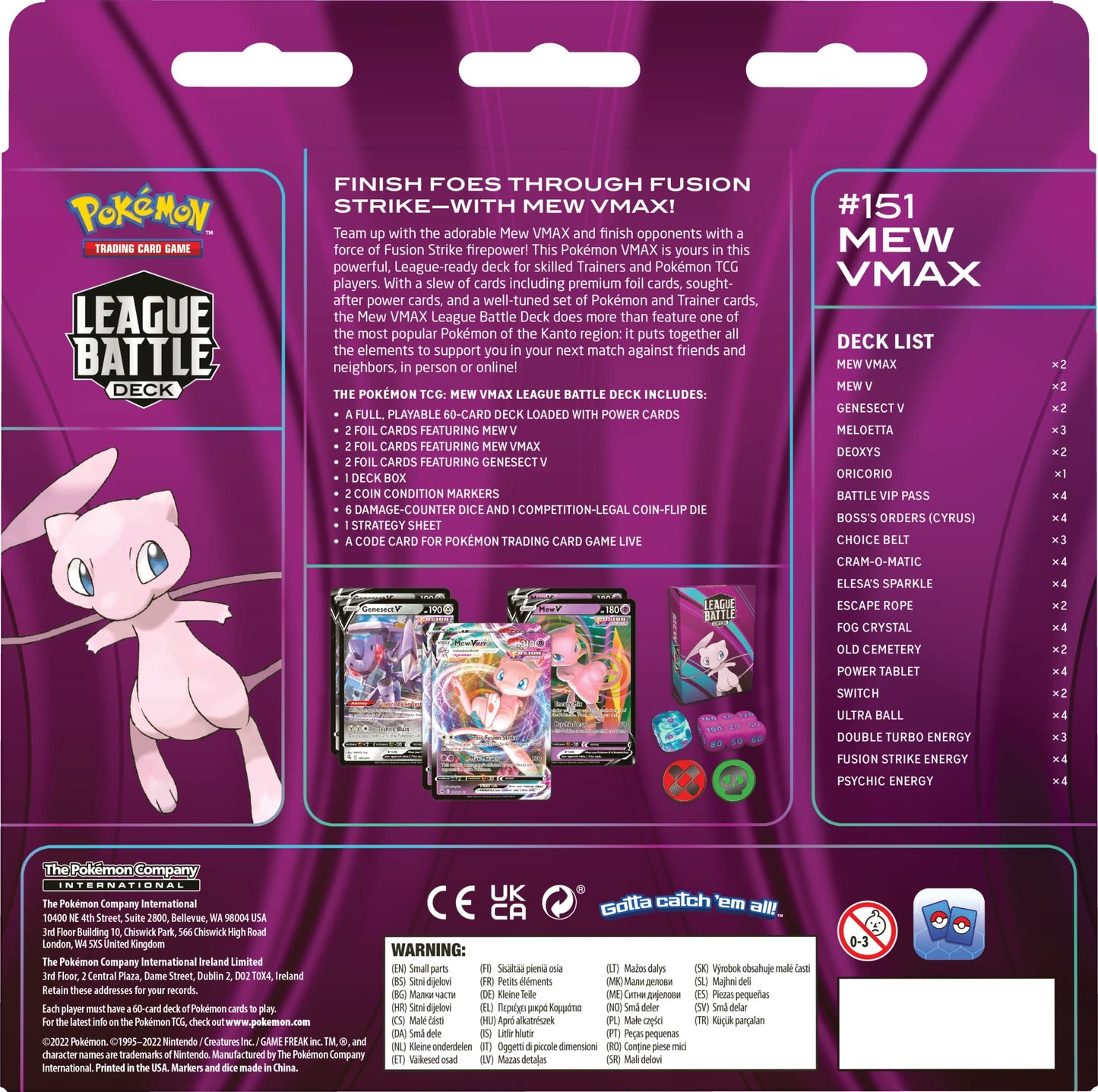 Pokemon TCG: Mew VMAX League Battle Deck