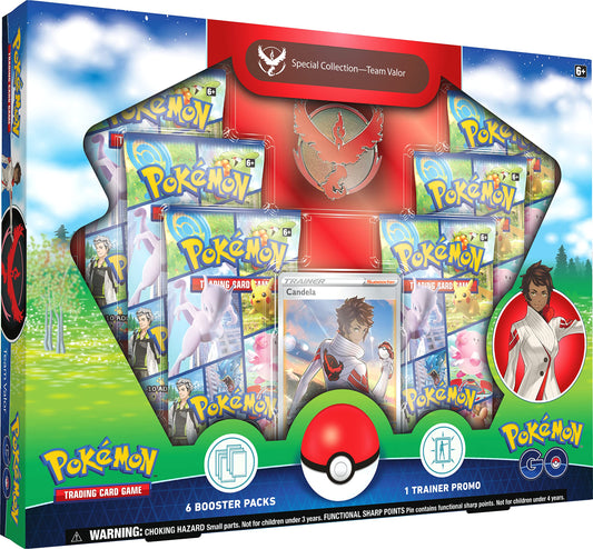 Pokemon TCG: GO Special Collection - Team Valor (1 Foil Promo Card, 1 Deluxe pin & 6 Booster Packs)