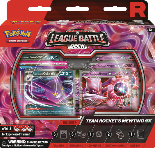 Pokémon TCG: Team Rocket’s Mewtwo ex League Battle Deck (1 Ready-to-Play 60-Card Deck)