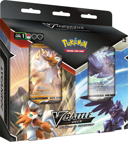 Pokemon TCG: V Battle Deck Bundle - Lycanroc vs. Corviknight (2 x 60 Card Ready to Play Decks & extra cards)