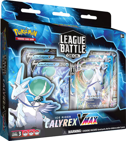 Pokemon TCG: Ice Rider Calyrex VMAX League Battle Deck (60 cards Ready to Play Deck, 3 Foil V Cards & 3 Foil VMAX Cards)