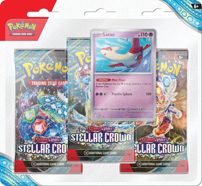 TCG: Scarlet & Violet - Stellar Crown 3-Pack Blister - Latias (3 Booster Packs & Foil Promo Card)