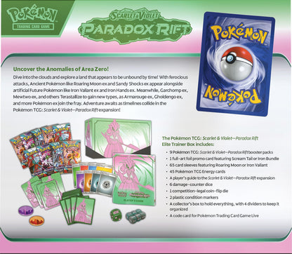 TCG: Scarlet & Violet - Paradox Rift Elite Trainer Box - Iron Valiant (9 Booster Packs, 1 Full-Art Foil Card & Premium Accessories)