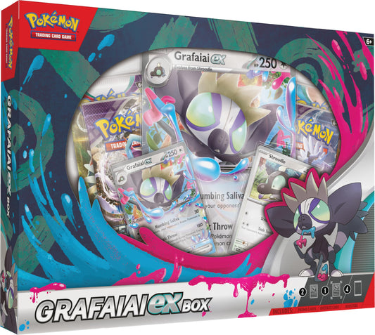 Pokemon TCG: Grafaiai ex Box (2 Foil Promo Cards, 1 Oversize Foil Card & 4 Booster Packs)