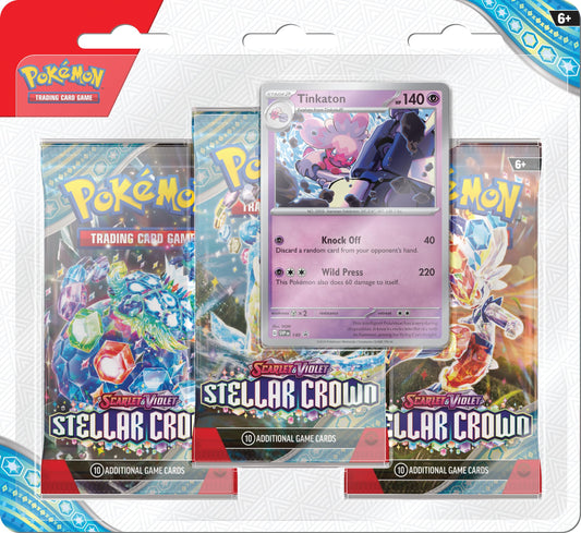 TCG: Scarlet & Violet - Stellar Crown 3-Pack Blister - Tinkaton (3 Booster Packs & Foil Promo Card)