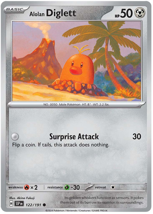 Pokemon Surging Sparks Card List - Alolan Diglett Surging Sparks Common #122/191