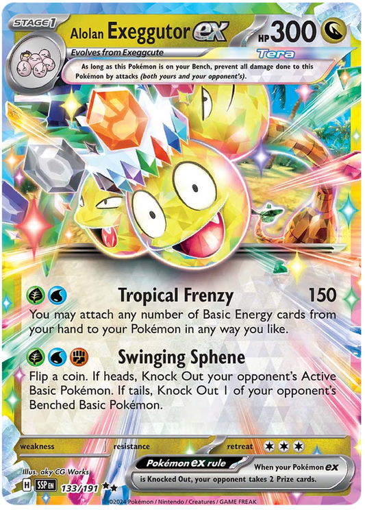 Pokemon Surging Sparks Card List - Alolan Exeggutor ex Surging Sparks Double Rare #133/191