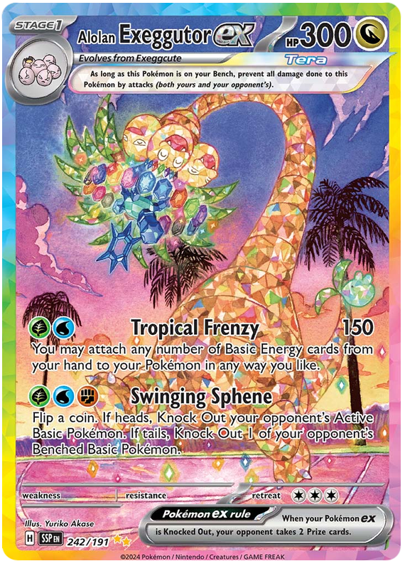 Pokemon Surging Sparks Card List - Alolan Exeggutor ex Surging Sparks Special Illustration Rare #242/191