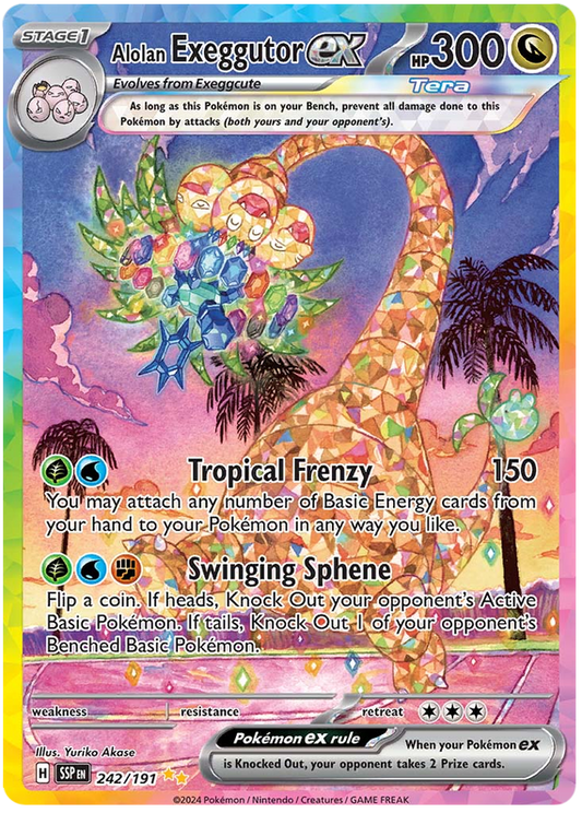 Pokemon Surging Sparks Card List - Alolan Exeggutor ex Surging Sparks Special Illustration Rare #242/191