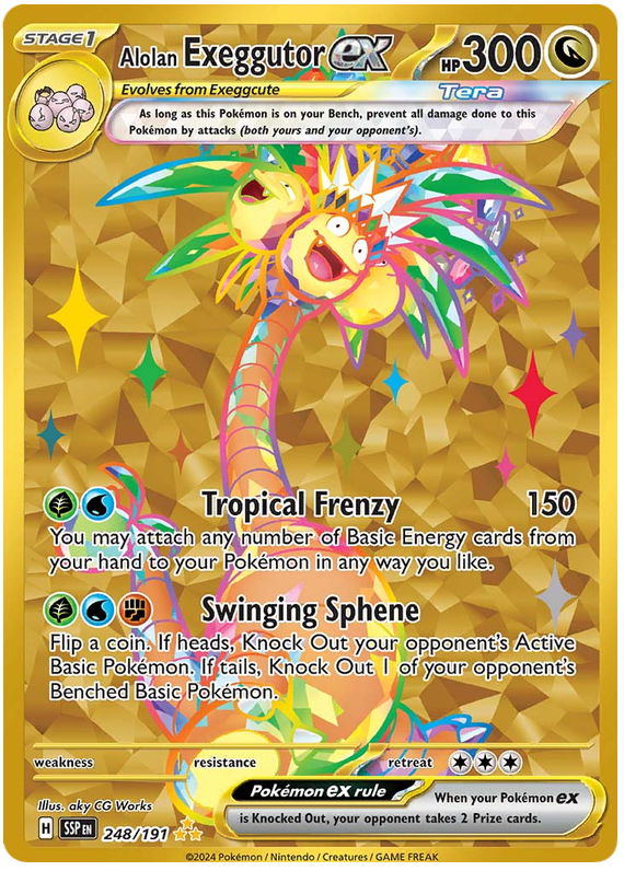 Pokemon Surging Sparks Card List - Alolan Exeggutor ex Surging Sparks Hyper Rare #248/191