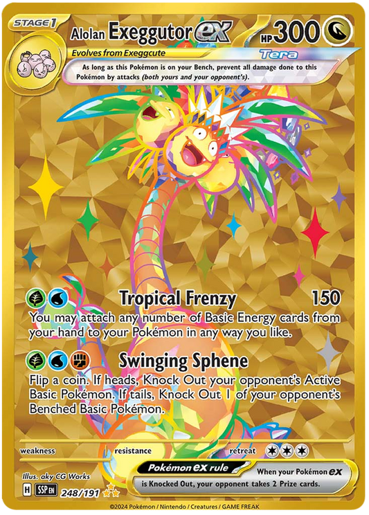 Pokemon Surging Sparks Card List - Alolan Exeggutor ex Surging Sparks Hyper Rare #248/191