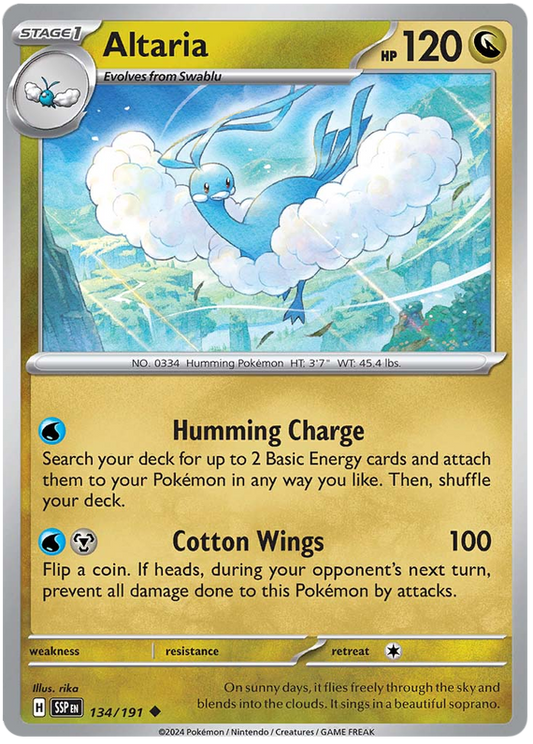 Pokemon Surging Sparks Card List - Altaria Surging Sparks Uncommon #134/191