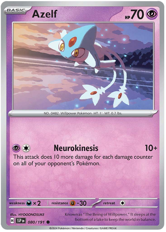 Pokemon Surging Sparks Card List - Azelf Surging Sparks Common #080/191