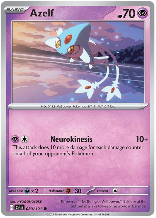 Pokemon Surging Sparks Card List - Azelf Surging Sparks Common #080/191