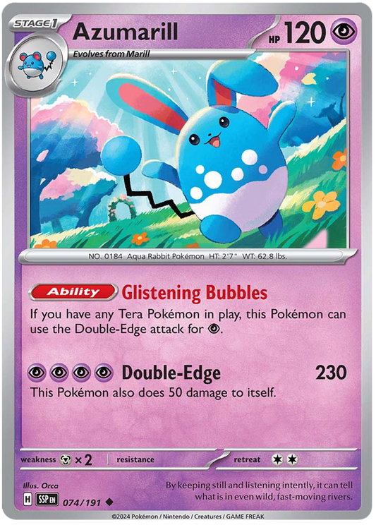 Pokemon Surging Sparks Card List - Azumarill Surging Sparks Uncommon #074/191