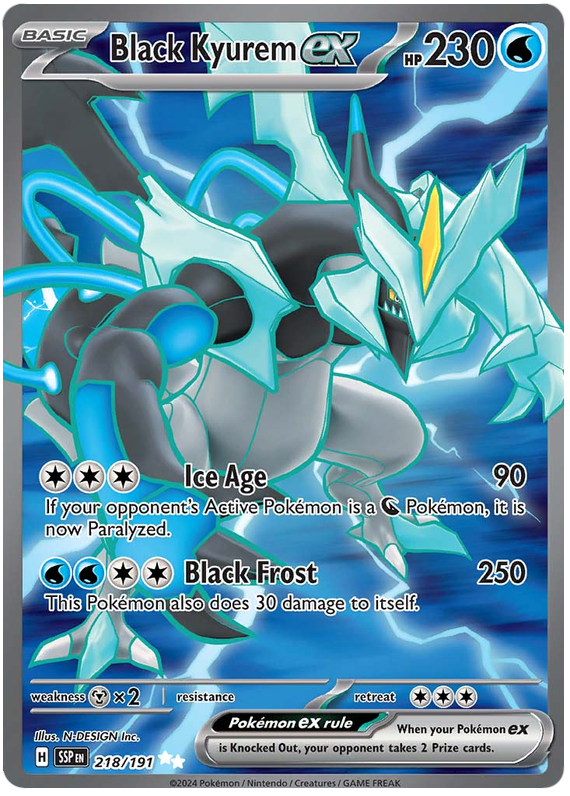 Pokemon Surging Sparks Card List - Black Kyurem ex Surging Sparks Ultra Rare #218/191