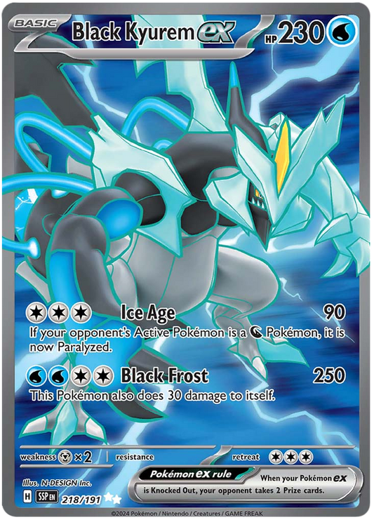 Pokemon Surging Sparks Card List - Black Kyurem ex Surging Sparks Ultra Rare #218/191