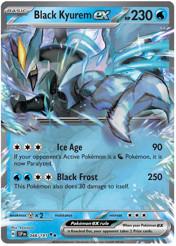 Pokemon Surging Sparks Card List - Black Kyurem ex Surging Sparks Double Rare #048/191