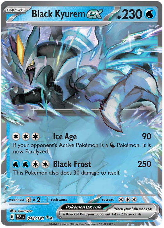 Pokemon Surging Sparks Card List - Black Kyurem ex Surging Sparks Double Rare #048/191