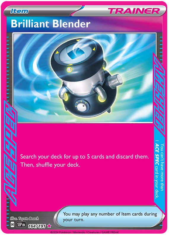 Pokemon Surging Sparks Card List - Brilliant Blender Surging Sparks ACE SPEC Rare #164/191