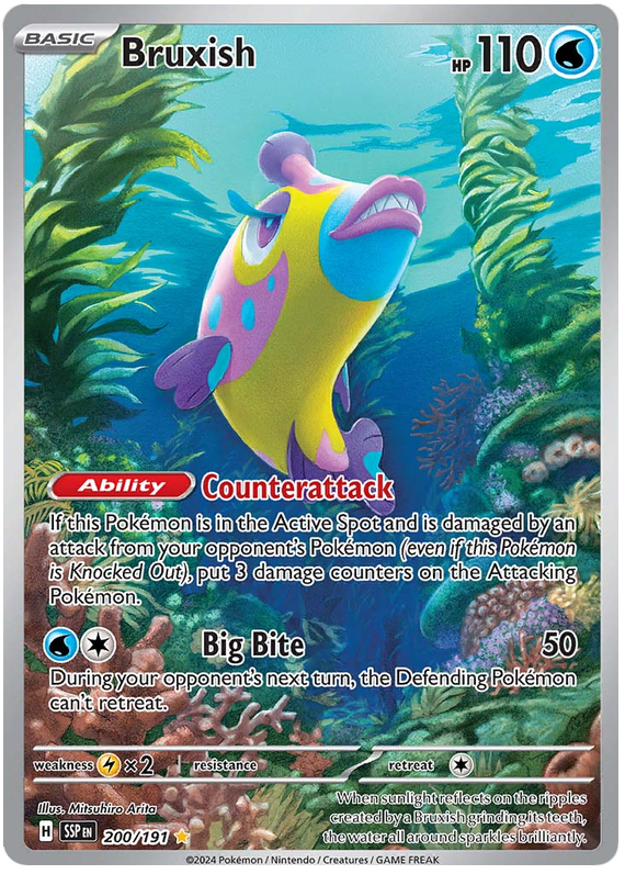 Pokemon Surging Sparks Card List - Bruxish Surging Sparks Illustration Rare #200/191