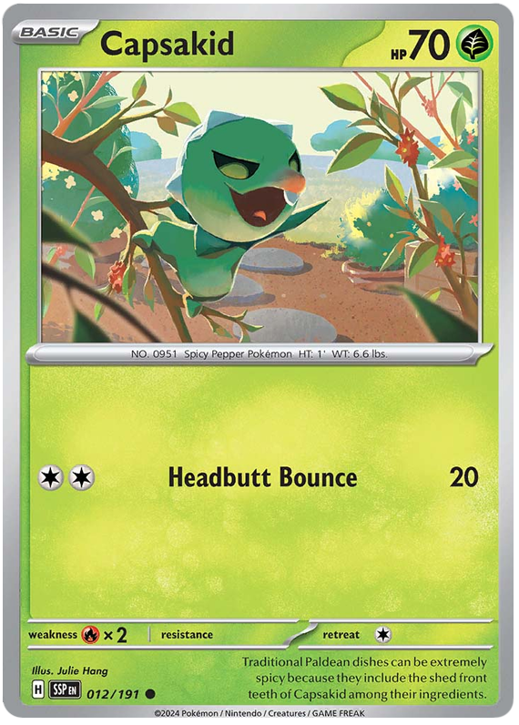 Pokemon Surging Sparks Card List - Capsakid Surging Sparks Common #012/191