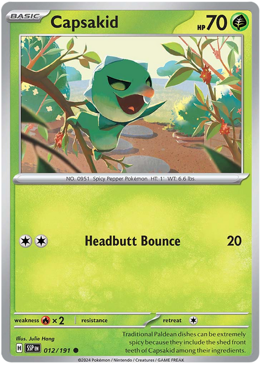 Pokemon Surging Sparks Card List - Capsakid Surging Sparks Common #012/191